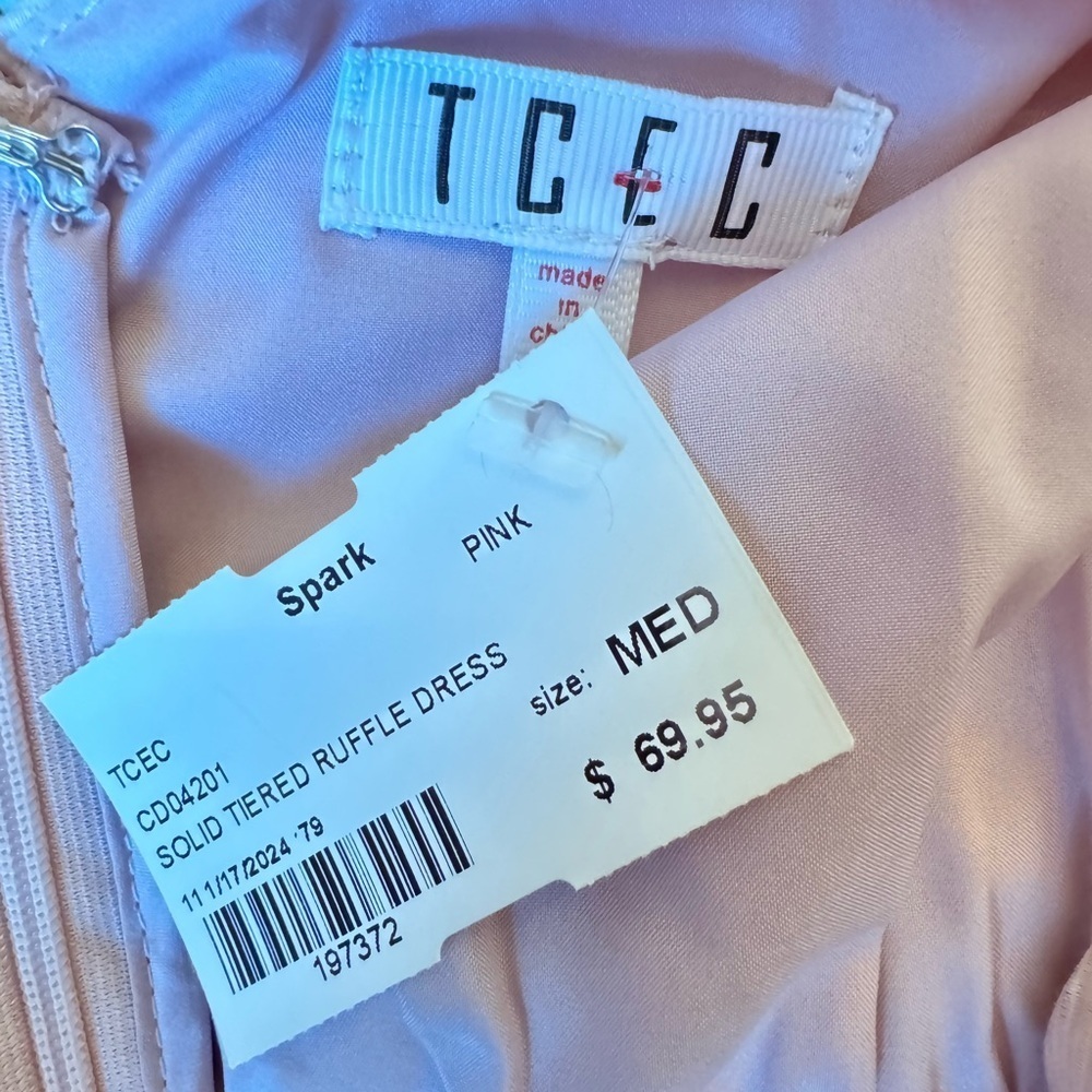 TCEC Light Pink Ruffled Midi Dress - Picture 9 of 9